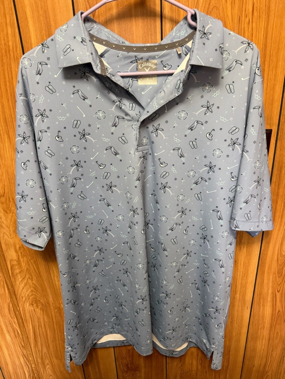 Callaway Men's Light Blue Tropical Drink Golf Polo